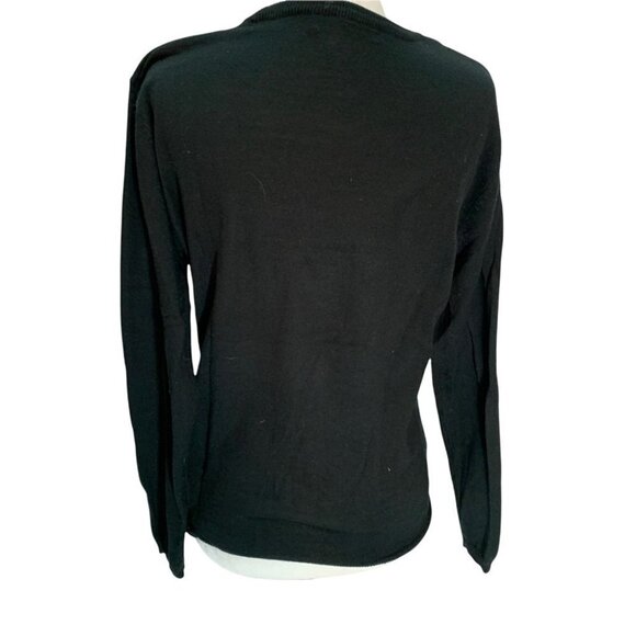 FIELDS🖤BLACK Crew Neck Black Lightweight Sweater Ruching Detail on Fron… - Picture 5 of 10